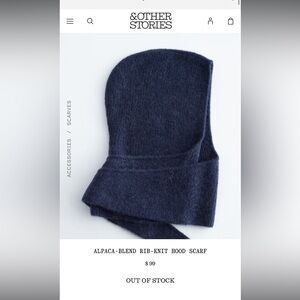 & Other Stories Hood Scarf Dark Blue - SOLD OUT